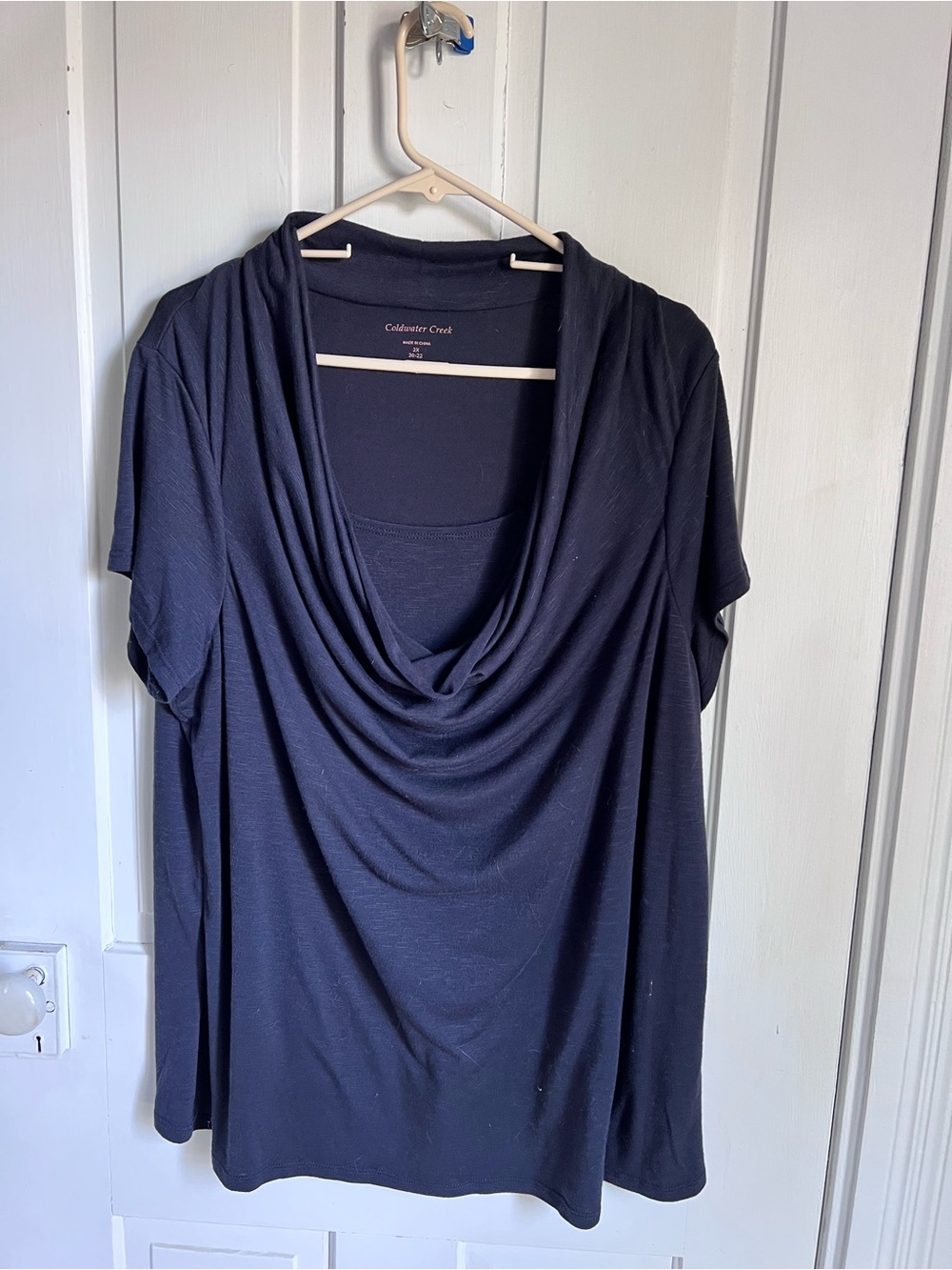 Coldwater Creek Women’s Black Cowl Neck Short Sleeve Tunic Size 2XL